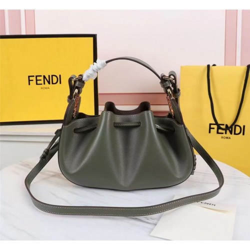 FENDI TOUCH leather bag 8BS059 blackish green