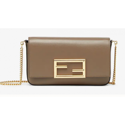 FENDI WALLET ON CHAIN WITH POUCHES leather mini-bag 8BS032 gray