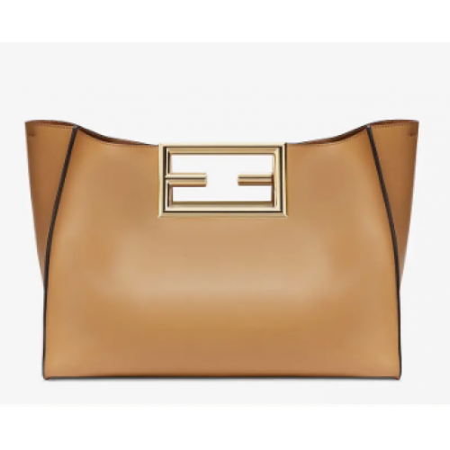 FENDI WAY MEDIUM Beige leather bag 8BH391AAI