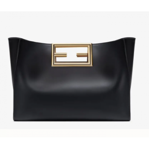 FENDI WAY MEDIUM black leather bag 8BH391AAI