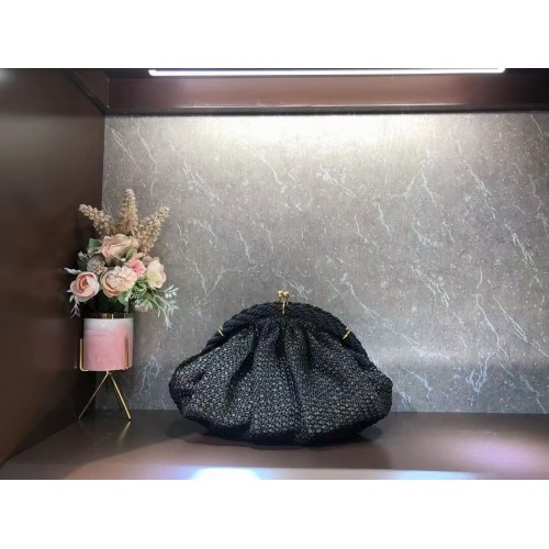 FENDI  raffia bag F7641 black