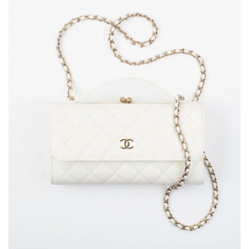 FLAP PHONE HOLDER WITH CHAIN AS2875 WHITE