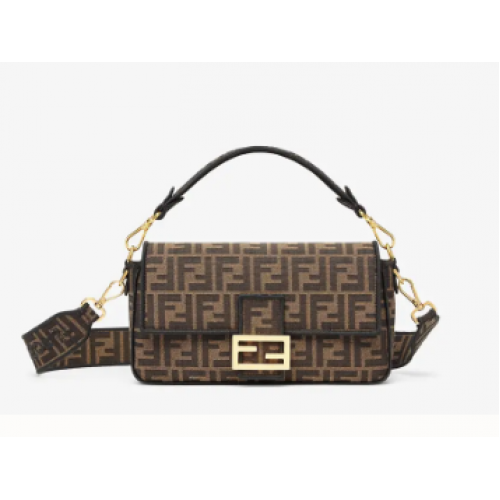 Fendi BAGUETTE Brown fabric bag 8BR600A6