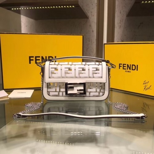 Fendi BAGUETTE MINI PU tote bag 8BS017 white