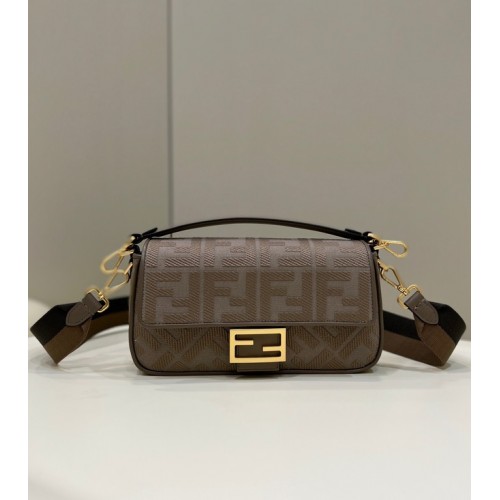 Fendi Baguette Chain FF fabric bag 8BR600A gray