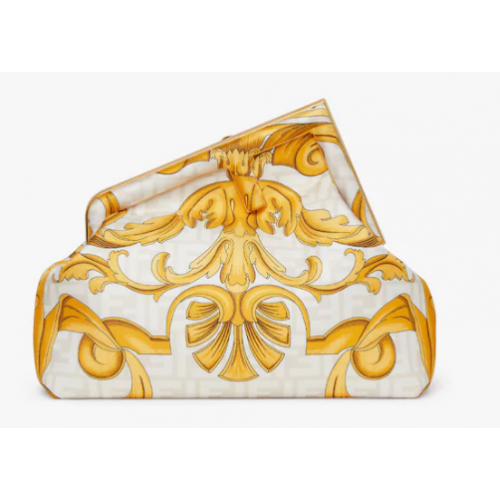 Fendi First Medium Fendace White printed silk bag 8BP127A