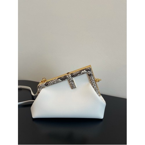 Fendi First Small leather bag 8BP129AB white