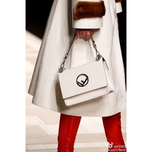 Fendi KAN I Leather Bag FD2670 OffWhite