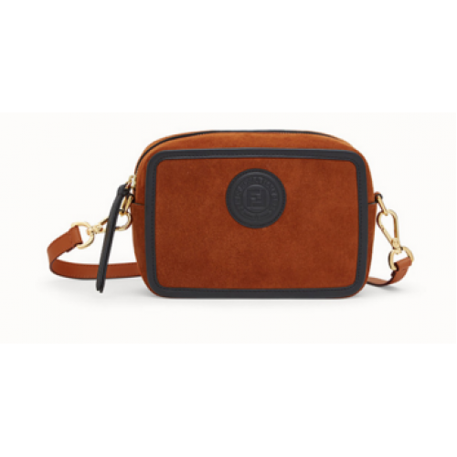 Fendi MINI CAMERA CASE Natural-color suede bag 8BS019A