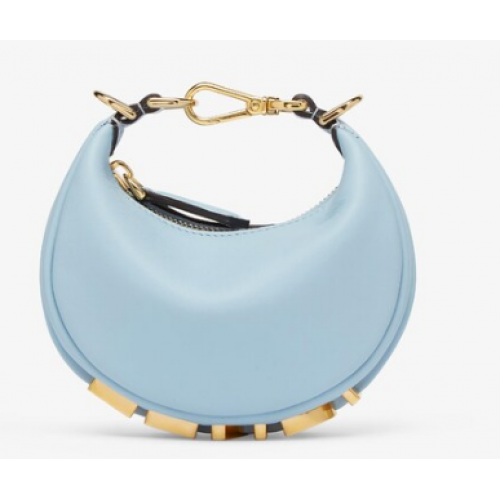 Fendi Nano Fendigraphy Light blue leather charm 7AS089A