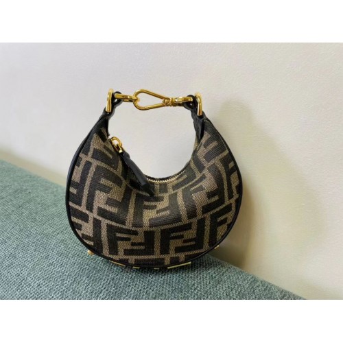 Fendi Nano Fendigraphy fabric bag charm 8BR5527 brown