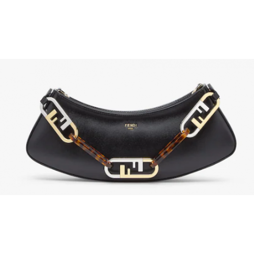 Fendi O Lock Swing Mint green leather pouch 8BS068A black