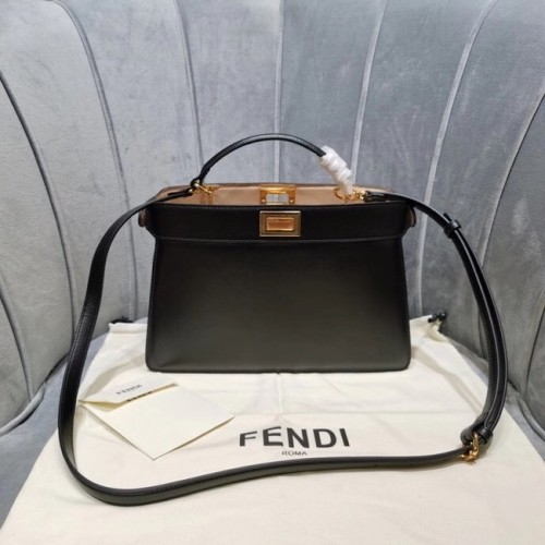 Fendi PEEKABOO ISEEU EAST-WEST leather bag 8BN323A black