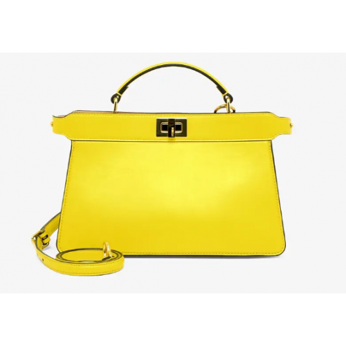 Fendi PEEKABOO ISEEU EAST-WEST leather bag 8BN323A yellow