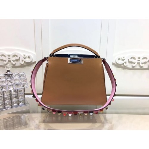 Fendi Peekaboo Bags Original Leather F3659 Brown
