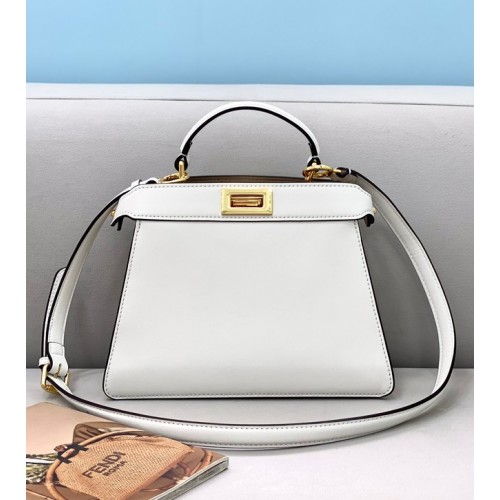 Fendi Peekaboo ISeeU MEDIUM leather bag 80011A white