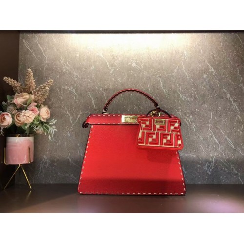 Fendi Peekaboo ISeeU MEDIUM leather bag F8637 red