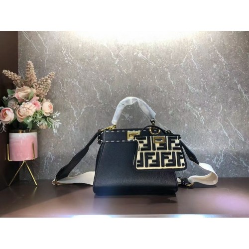 Fendi Peekaboo ISeeU Small leather bag F8636 BLACK