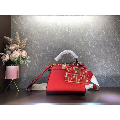 Fendi Peekaboo ISeeU Small leather bag F8636 RED