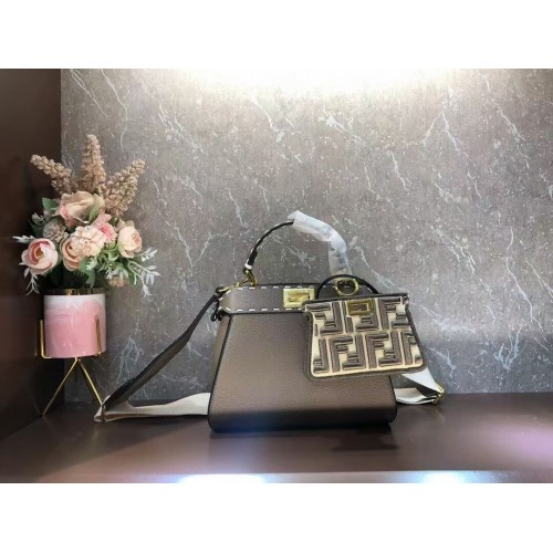 Fendi Peekaboo ISeeU Small leather bag F8636 gray