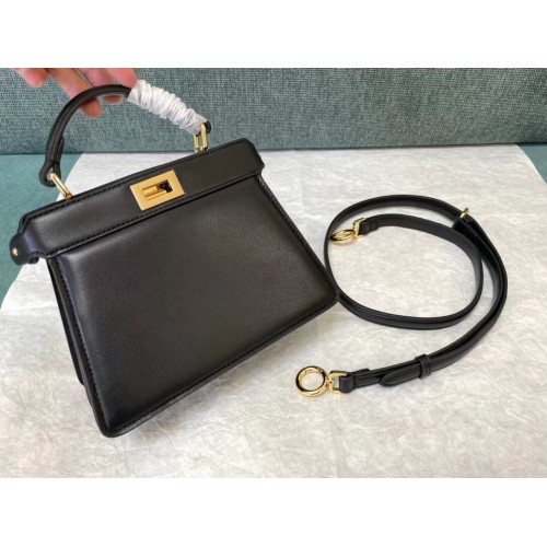 Fendi Peekaboo ISeeU mini leather bag 8BR3118 black