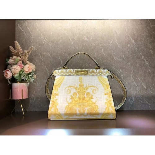 Fendi Peekaboo printed silk bag bag F1951 Beige