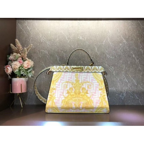 Fendi Peekaboo printed silk bag bag F1951 pink