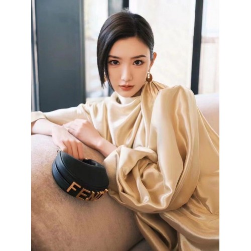 Fendi Praphy Original Leather Big FENDI Logo Mini Bag 80056S Black