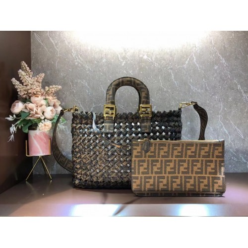 Fendi Weave Bag F6501 brown