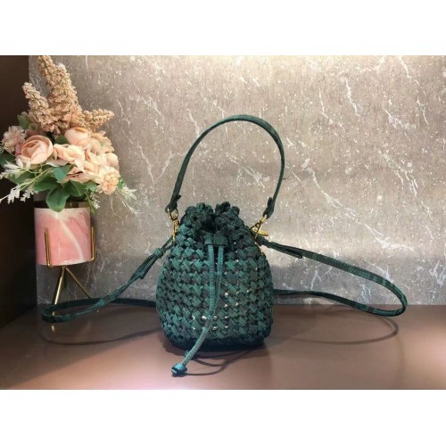 Fendi Weave MON TRESOR mini-bag 8BS010A3 blackish green