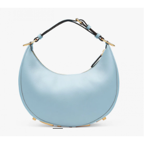 Fendi graphy Small Light blue leather bag 8BR798A