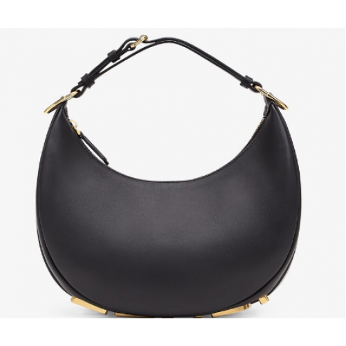 Fendi graphy Small black leather bag 8BR798