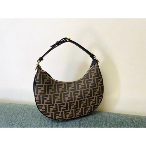 Fendi graphy Small fabric bag 8BR798A brown