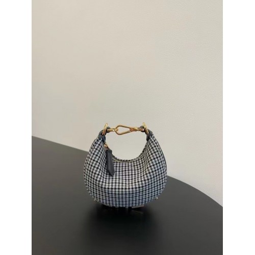 Fendi graphy mini fabric bag 7AS089A black&white