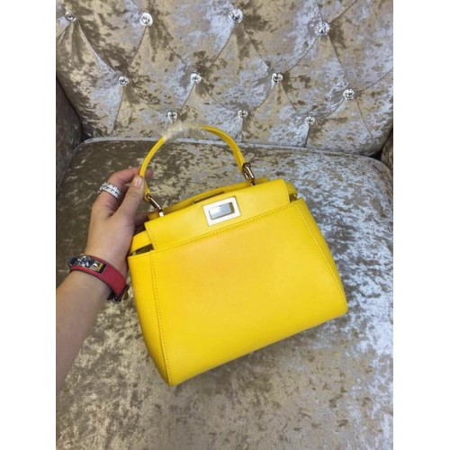 Fendi mini Peekaboo Bag Calfskin Leather 30320 Yellow