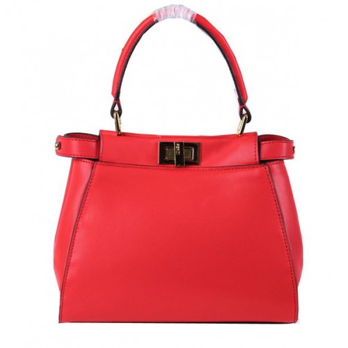 Fendi mini Peekaboo Bag Calfskin Leather FD8838 Red