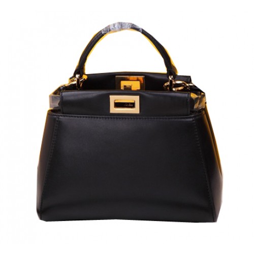 Fendi mini Peekaboo Bag Sheepskin Leather F520885 Black