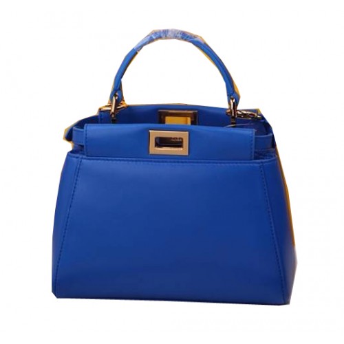Fendi mini Peekaboo Bag Sheepskin Leather F520885 Blue