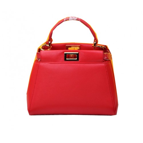 Fendi mini Peekaboo Bag Sheepskin Leather F520885 Red
