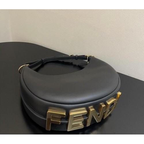 Fendi Praphy Original Leather Big Logo Bag 80056M Black