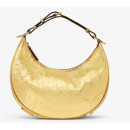 Fendigraphy Small Gold laminated leather bag 8BR798A