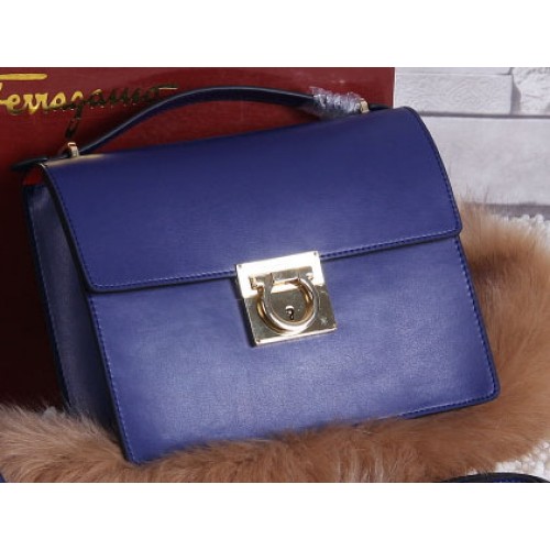 Ferragamo Calfskin Leather Medium Shoulder Bag SF0614 Royal