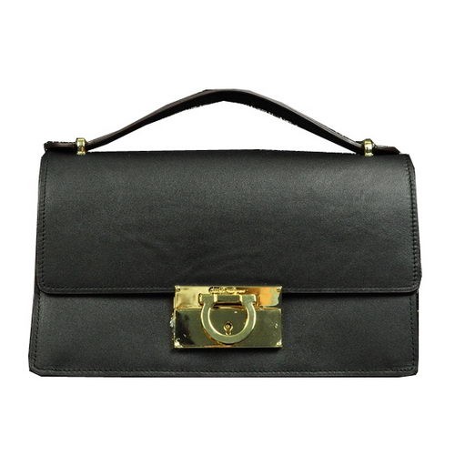 Ferragamo Calfskin Leather Small Shoulder Bag SF0615 Black