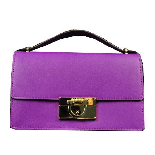 Ferragamo Calfskin Leather Small Shoulder Bag SF0615 Lavender