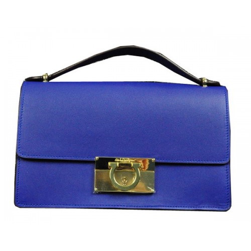 Ferragamo Calfskin Leather Small Shoulder Bag SF0615 Royal