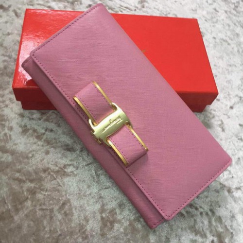 Ferragamo Continental Wallet Calfskin Leather SF30200 Pink