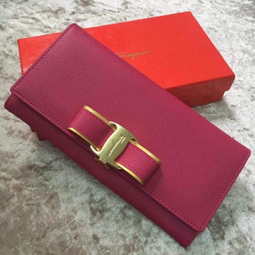 Ferragamo Continental Wallet Calfskin Leather SF30200 Rose