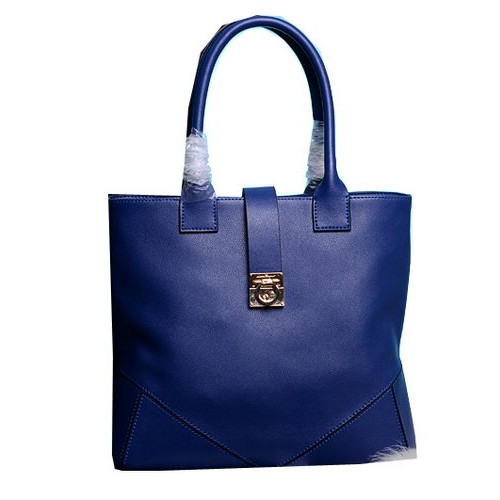 Ferragamo Medium Tote Bag Calfskin Leather 13725 Blue