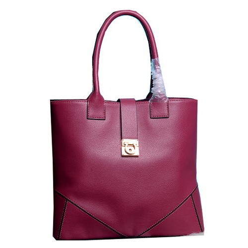 Ferragamo Medium Tote Bag Calfskin Leather 13725 Wine