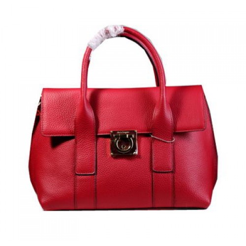 Ferragamo Medium Tote Bag Calfskin Leather 21D941 Red